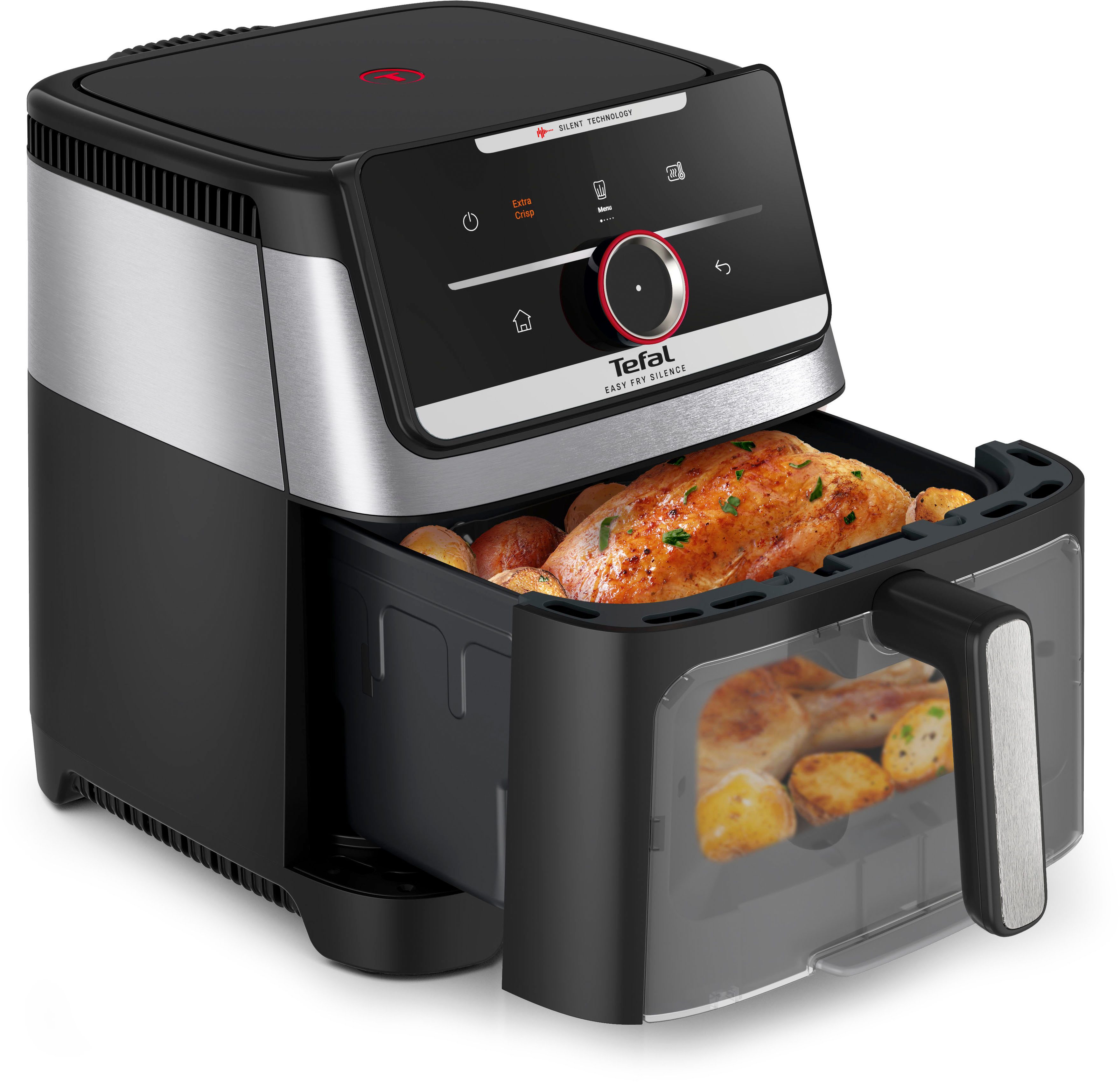 Heißluftfritteuse Easy Fry Silence, ultra-leise, für bis zu 8 Portionen, Sichtfenster
