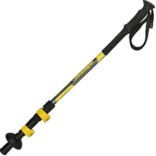 RajoNN SilteD Trekkingstock Outer Lock Carbon Teleskopischer ultraleichter dreiteiliger Carbonfaser-Gehstock Offroad-Gehkrücke (Farbe: Rot)