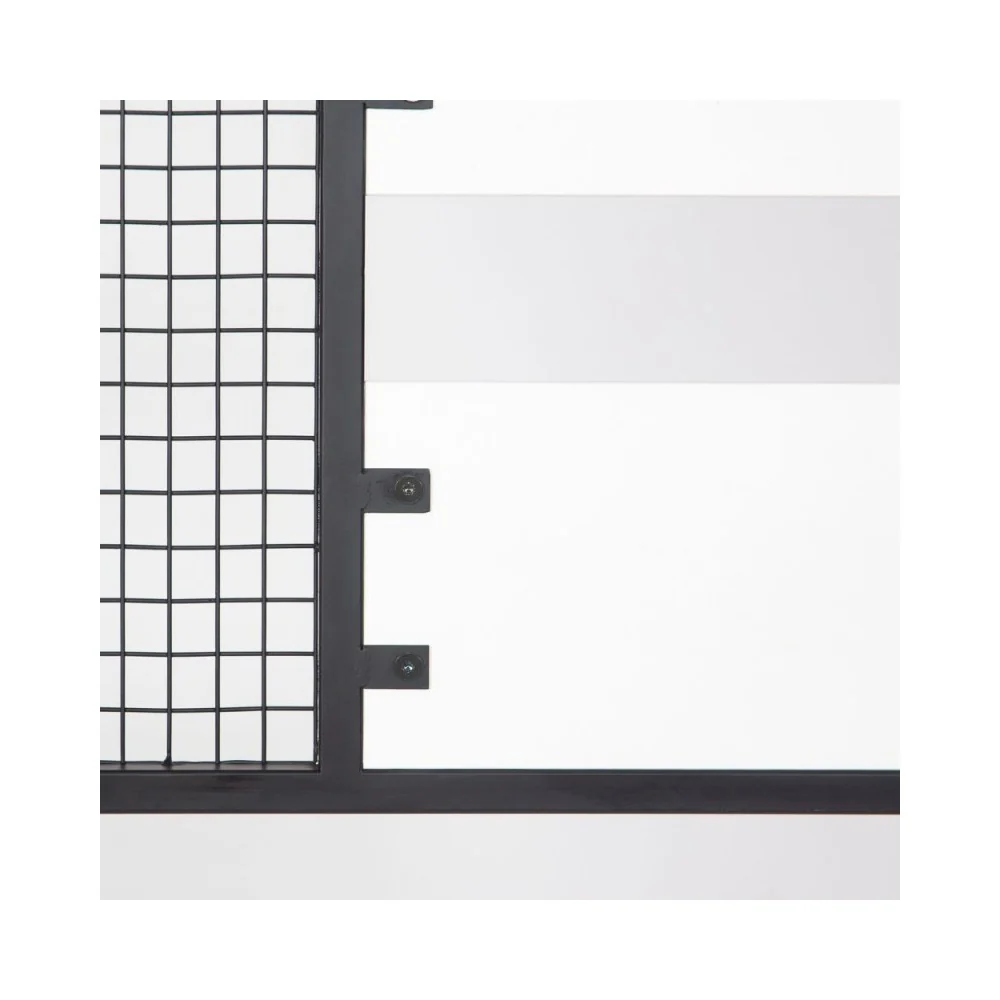 Scaffale ingresso appendiabiti in metallo nero con particolari bianco Nomad