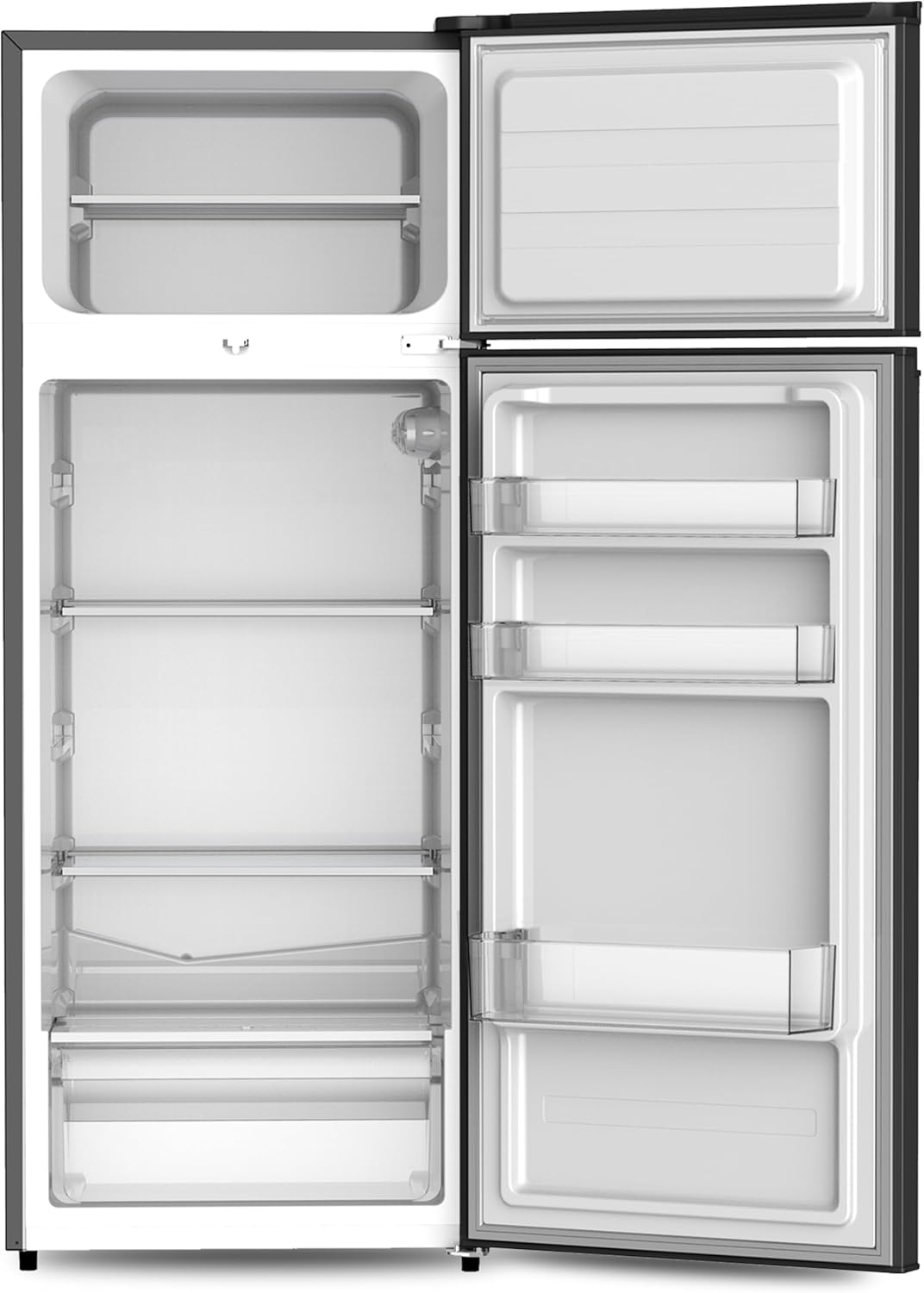 Daya, DSDP210XE, Frigorifero doppia porta, 210 litri, total inox, defrost, porte reversibili, silenzioso 40 dB