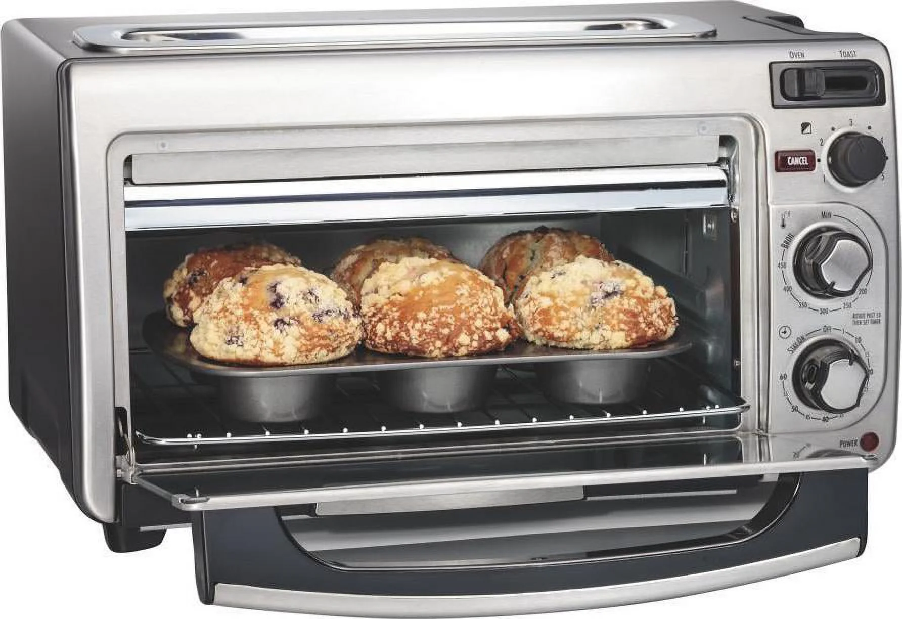 Hamilton Beach 2-in-1 Countertop Oven and Toaster Combination, Stainless Steel