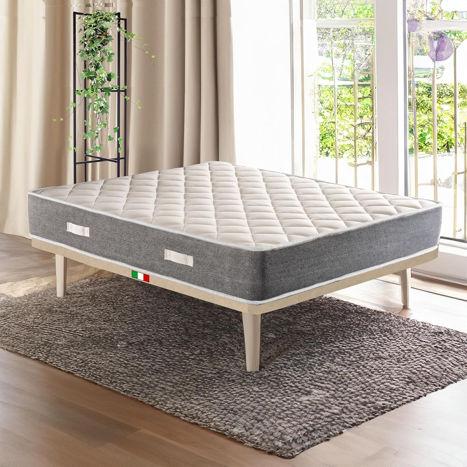 Materasso matrimoniale 160X190 Cm con nuova TECNOLOGIA DI COMFORT | Materasso ortopedico alto 20 cm contro il mal di schiena | Materasso che NON SCALDA, anallergico e anti acaro - MOD. ELISIR