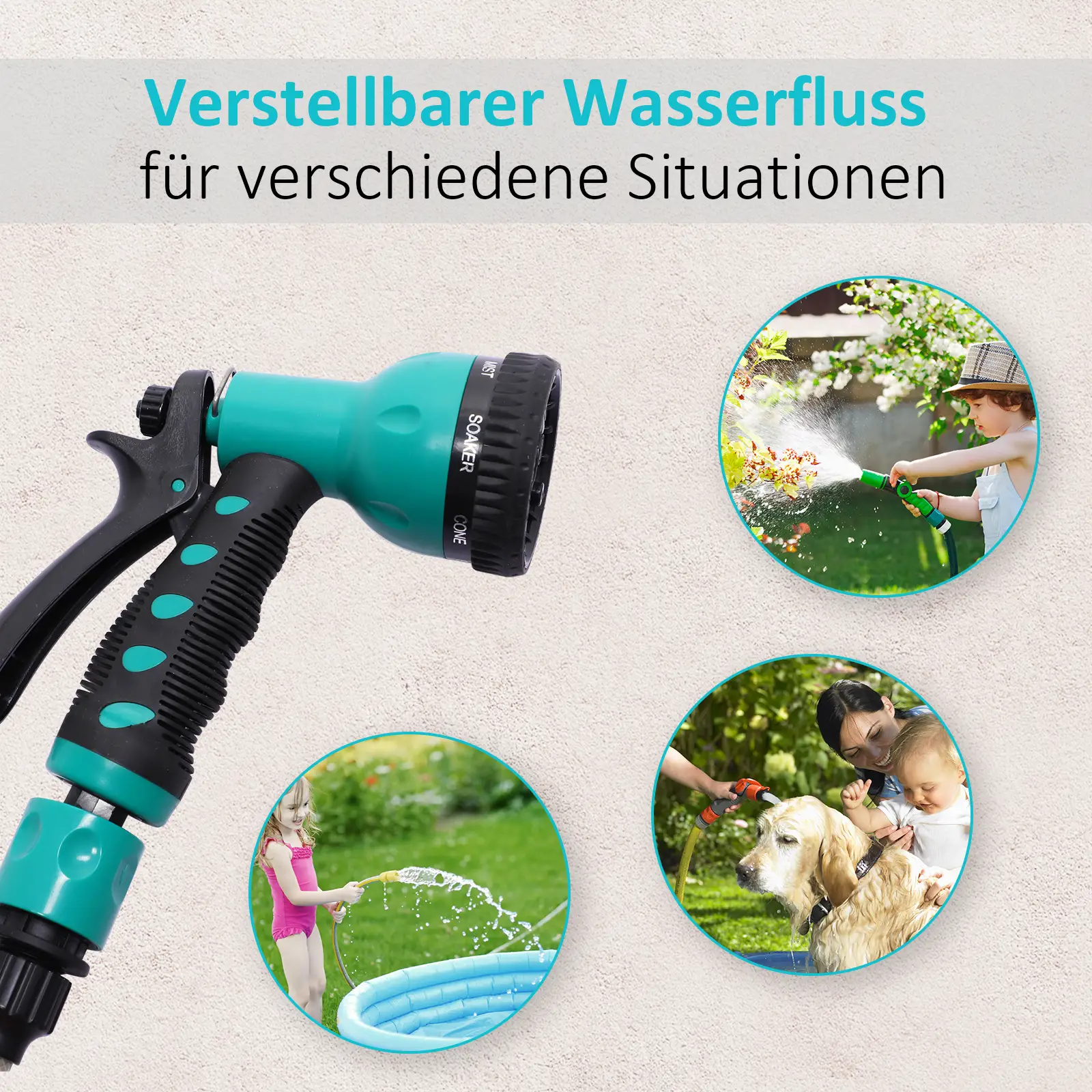 Durhand Tuinslanghaspel 15 m met multisproeier en vorstbeveiliging