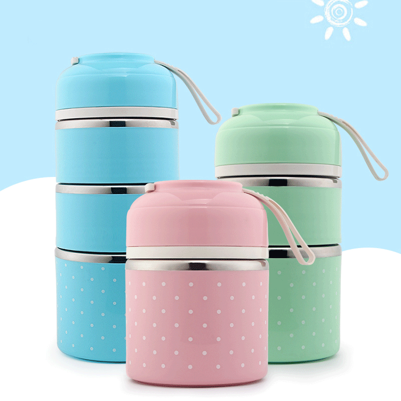 IsshotTM Insulated Stainless Steel Bento Lunch Box, Leak-Proof, Multi-Layer, BPA-Free, with Bag, 750-1650ml