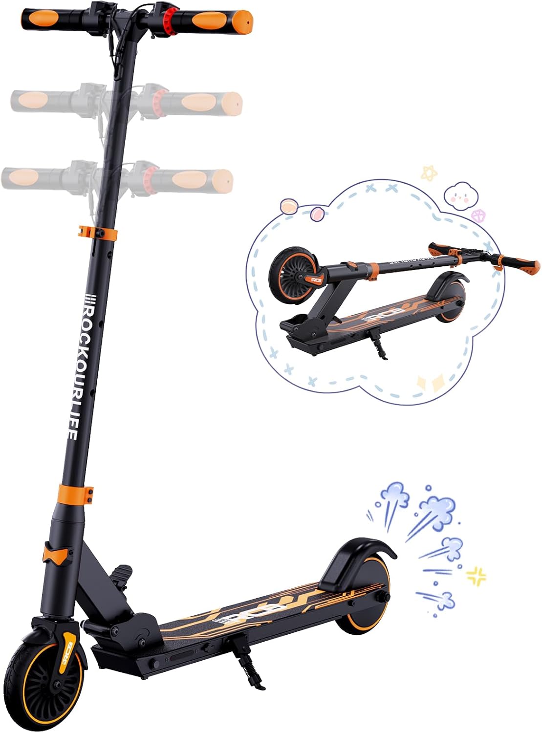 RCB R15 Monopattino Elettrico Bambini 8-12-16 anni, Velocità Massima 20 Km/h, Autonomia Massima 16 Km, Monopattini Pieghevole per Bambini, Regalo per Bambini ed Adolescenti