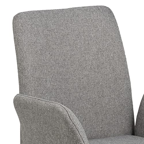 AC Design Furniture Naila Carver Sedia da Pranzo 1 pezzo Sedia da Cucina Con Braccioli Rivestimento Grigio Gambe in Metallo Nero Con Girevole H: 88 x L: 59 x P: 59 cm : Amazon.it: Casa e cucina