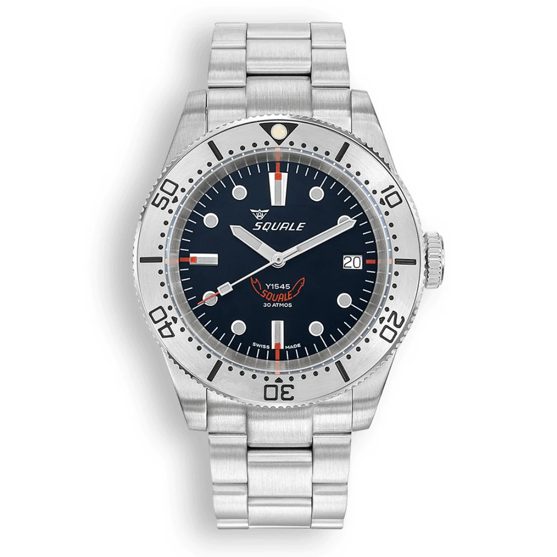 Orologio Squale 1545 nero bracciale acciaio sub 300mt 1545SSBK.AC