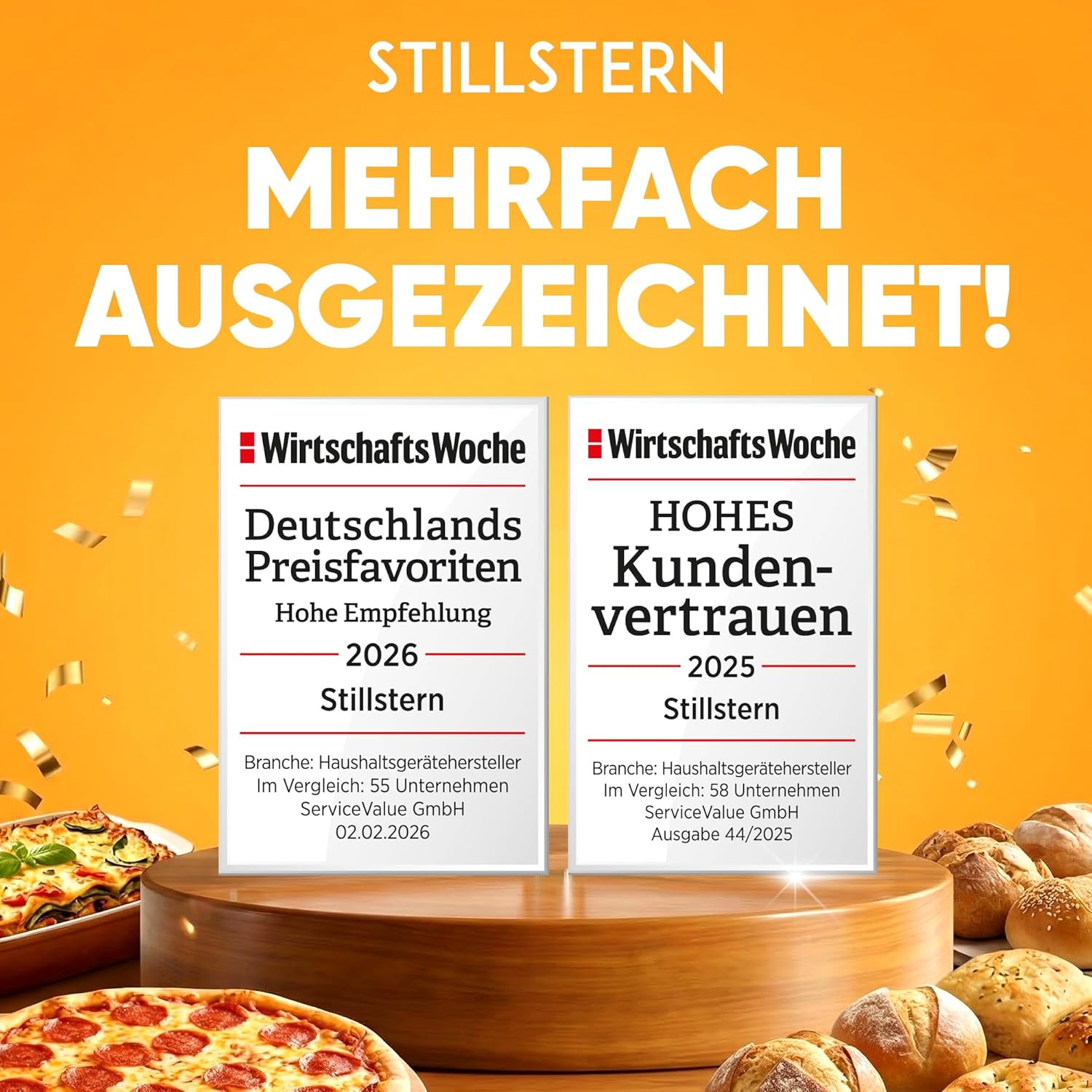 Stillstern Gefrierschrank C (73L) 4-Sterne-Gefrierfach -18°C ger. Energiever. Mini Freezer mit 3 Fächer, stufenlos reg. Temp., kleine Tiefkühltruhe, Türanschlag r./l. Tiefkühlschrank Klein Schwarz