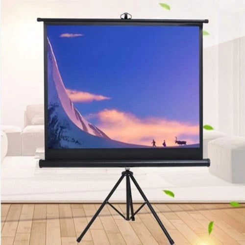Quisilife Portable Projector Screen Mobile Collapsible Projection Screen with Stand &ndash; 4:3 HD Anti Crease Outdoor/Indoor Movies Screen for Home Theater Cinema (Color : Black, Size : 84inch)