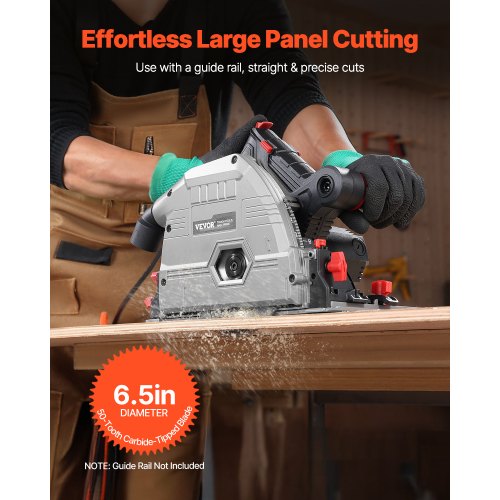 VEVOR Tauchsäge 1200W Tauchkreissäge 165mm Handkreissäge 4500U/min nur Werkzeug