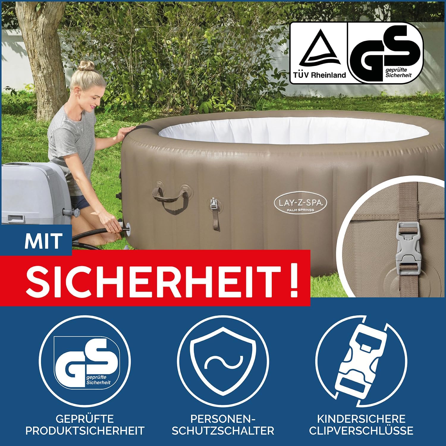 Bestway® Lay-Z-SPA® Whirlpool Palm Springs AirJet Ø 196 x 71 cm, rund
