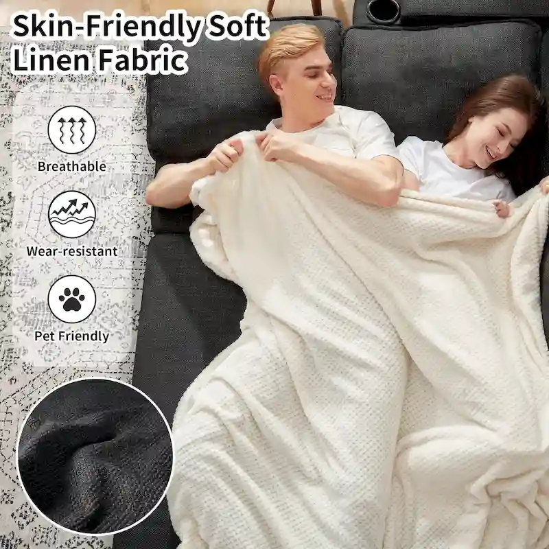 80 L-Shaped Sofa Couch Bed, Sofa Sleeper with Pull Out Bed, Reversible Sleeper Sofa Bed