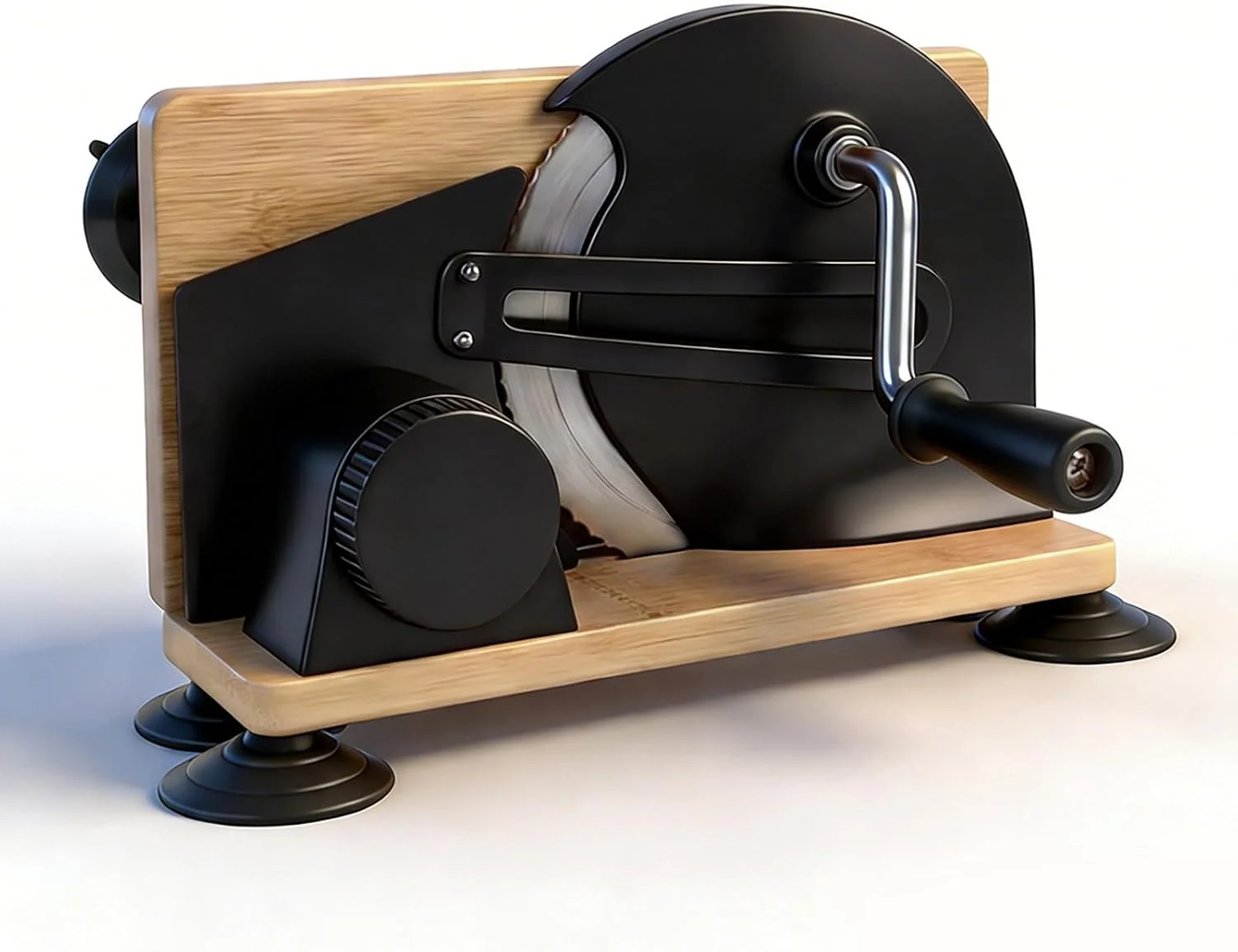 Manueller Brotschneider, Handkurbel-Schneidwerkzeug Verstellbare Dicke Gezahnte Klinge aus Edelstahl Gleichmäßiges Schneiden Ergonomischer Griff