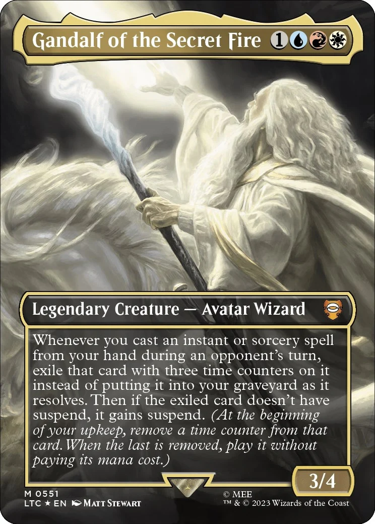 Gandalf of the Secret Fire (Borderless) (Surge Foil) (551) (LTC)
