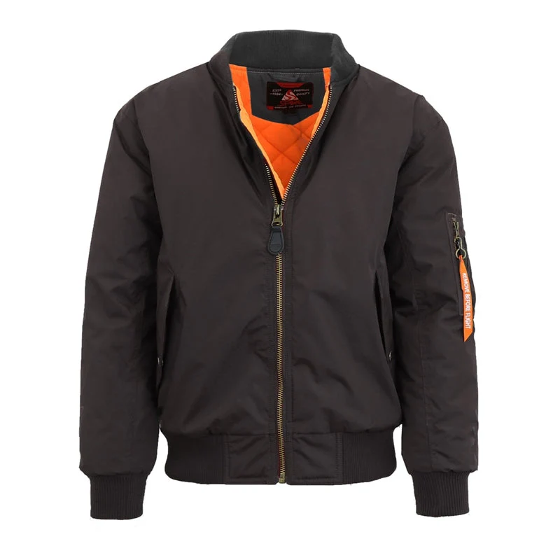 12 Pack Men's Heavyweight Bomber Flight Jacket - Black