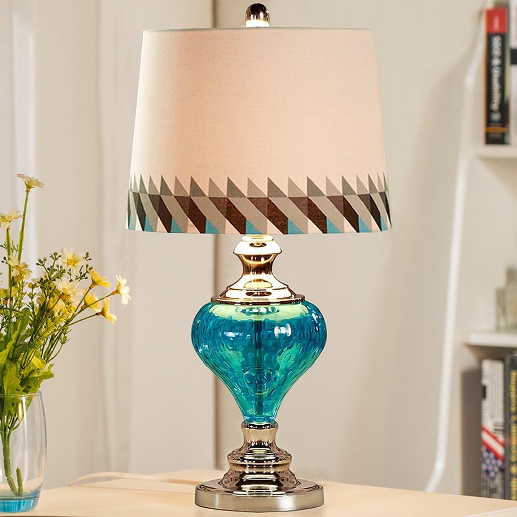 Nachttischlampen, Touch-Lampen, kleine Lampen, Nac Tischlampe aus Glas und Baumwolle im neoklassischen Stil ohne Glühbirne