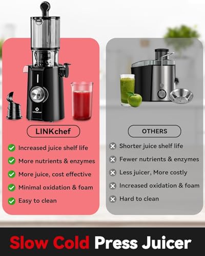 Rush Clear Slow Masticating Juicer Machines, Cold Press Juicer with No Prep 4.35