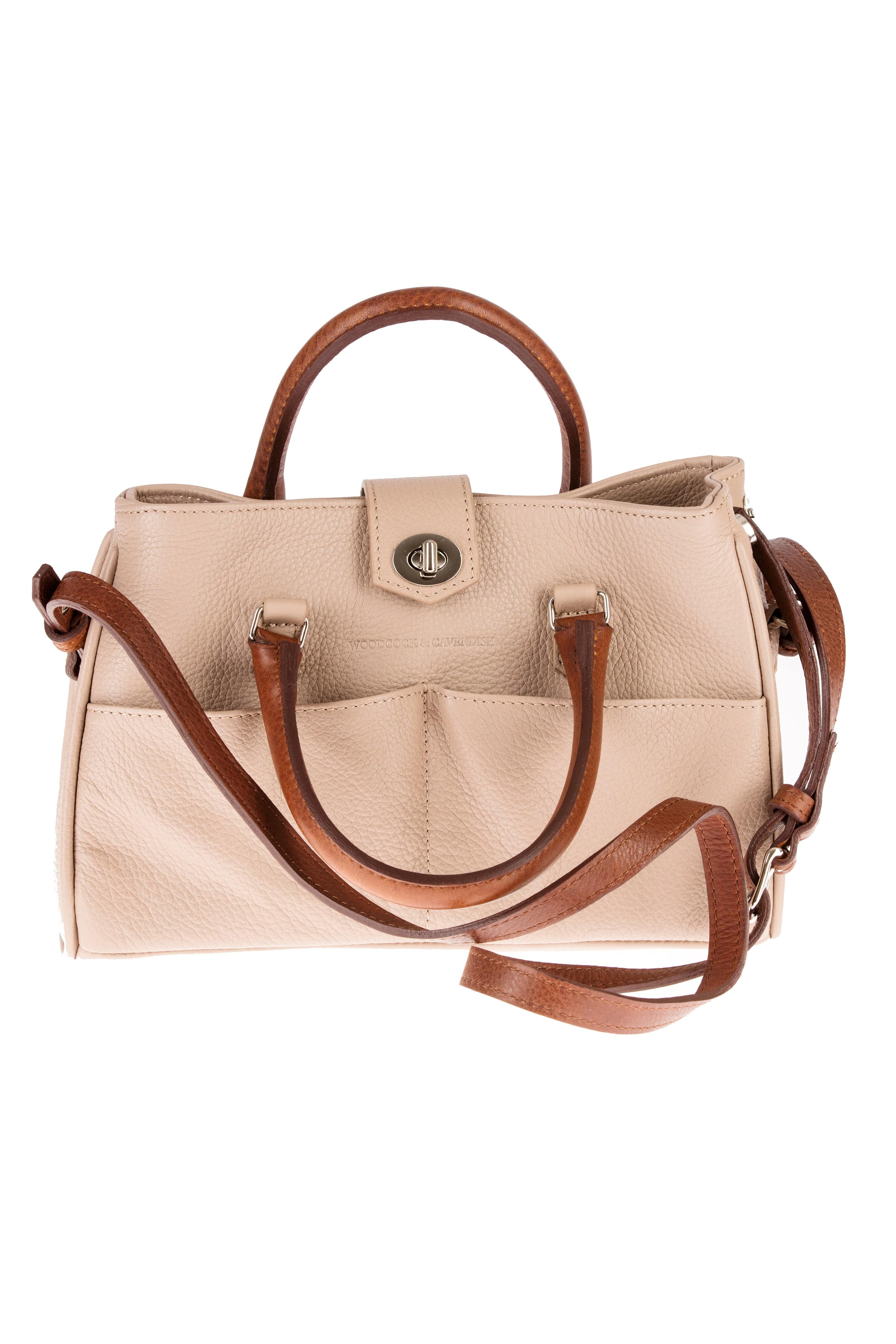 Leather Mini Tote Bag In Ecru