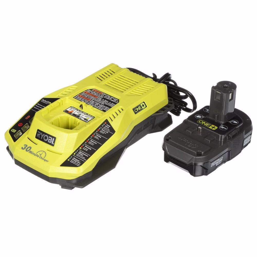Restored RYOBI ONE+ P128 18 VOLT LITHIUM ION P102 BATTERY AND P117 CHARGER COMBO (Refurbished)