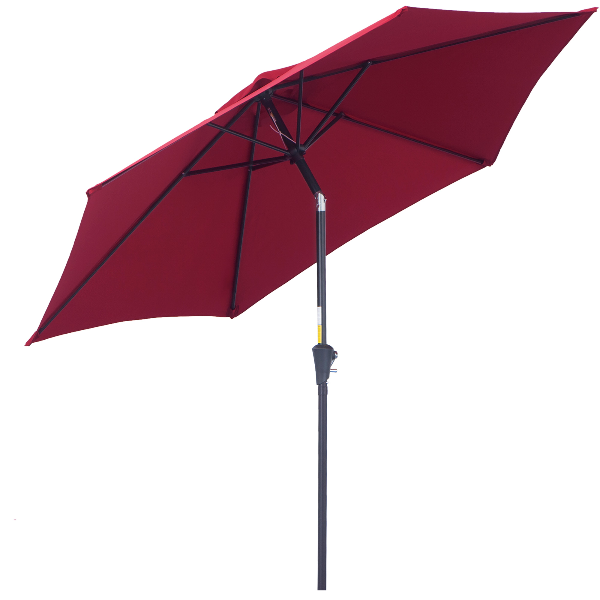 Outsunny Knickschirm Sonnenschirm Gartenschirm Marktschirm mit Handkurbel Alu 180/㎡ Polyester Rot ∅2,6 x 2,35 m