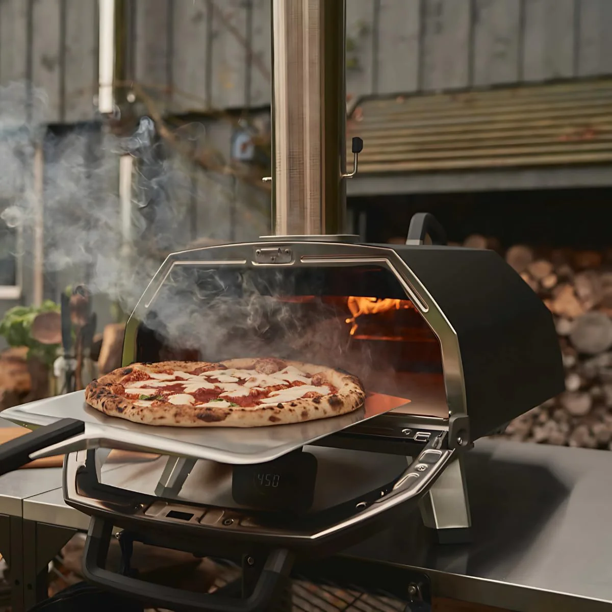 Ooni Karu 12 Multi-Fuel Outdoor Pizza Oven – 12 Inch Pizzas in 60 Seconds - Portable Wood and Gas Fired Pizza Oven with Pizza Stone, Dual Fuel Ooni Pizza Oven