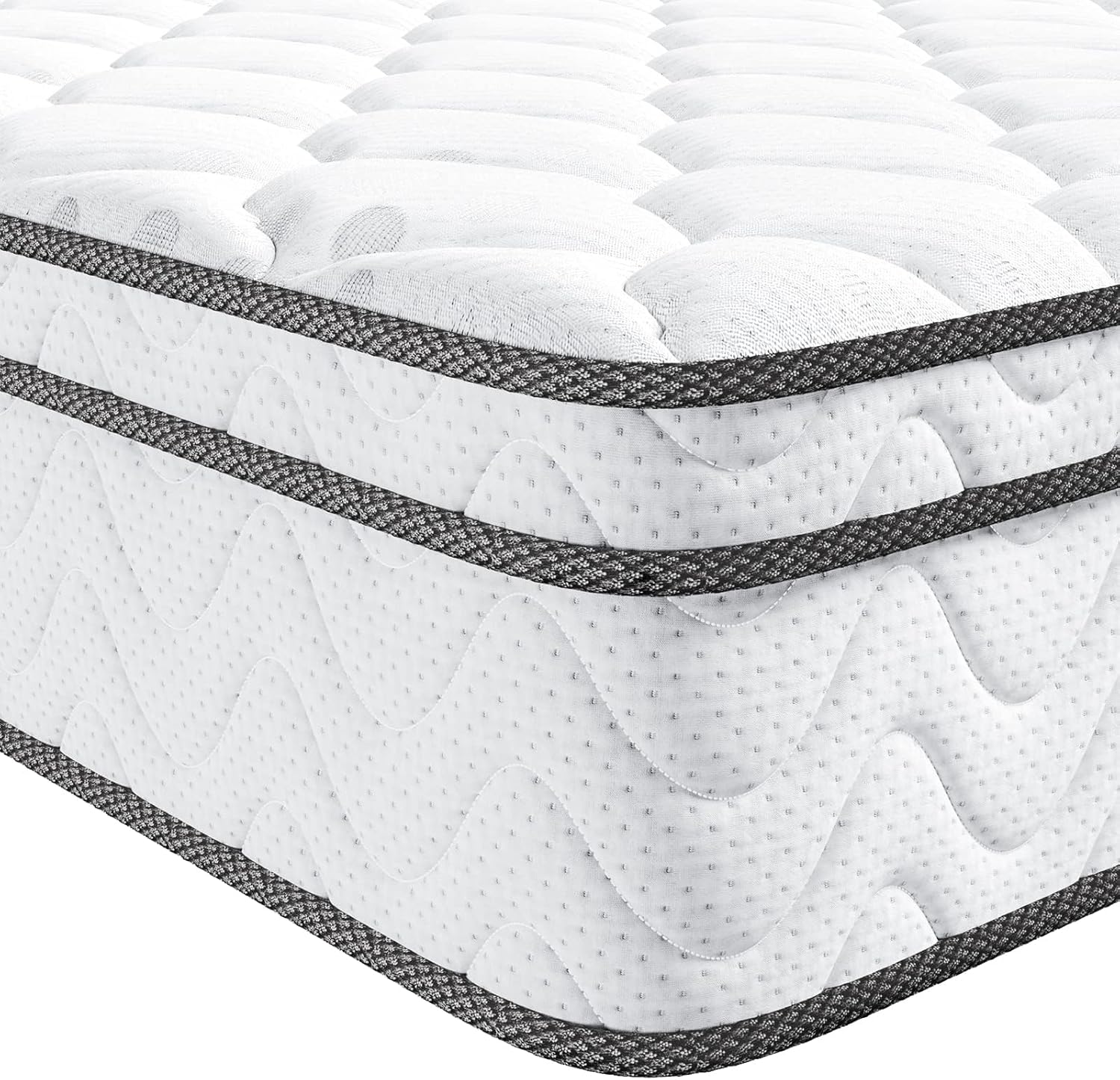 Vesgantti Twin XL Mattress 10 Inch, Fiberglass-Free | Cool Sleep Hybrid Mattress in a Box - Memory Foam & Pocket Springs, Ergonomic Design, Pressure Relief, Medium Firm Feel, 39