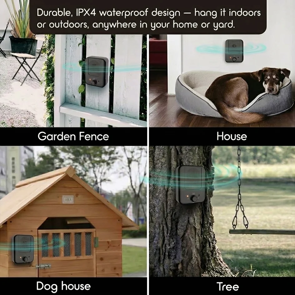 Ultrasonic Bark Control Device �C 3 Range Settings & USB Rechargeable