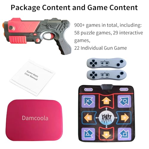 Damcoola TV Retro console di gioco con 900  giochi, sistema di videogiochi per bambini e adulti con AR Gun Game Toy, 200  Dance Mat Songs, TV Plug& Play,2.4G Game Controllers regalo giocattolo per : Giochi e giocattoli