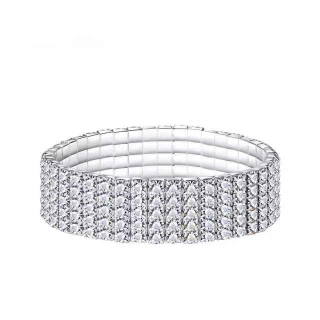 Sterling Silver Shining Stretch Bracelet for Women