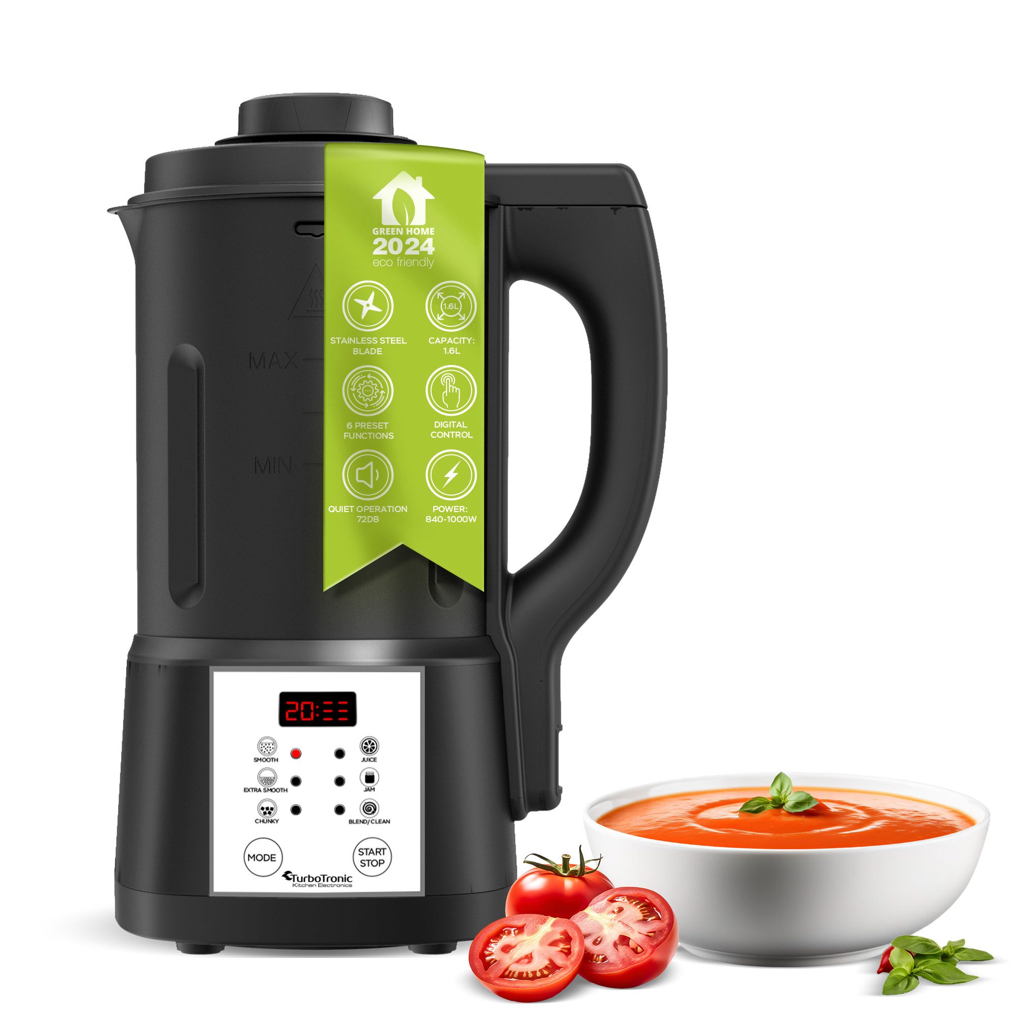 Multikocher 1,6L, 1000 W, 6 Programme, Suppenautomat, Smoothie Maker, Babynahrung