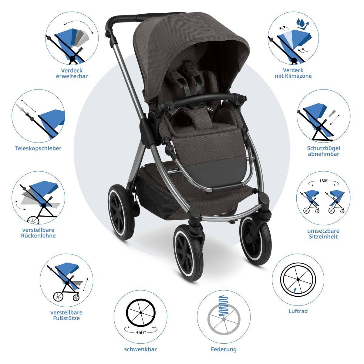 Kombi-Kinderwagen Samba 2 - Almond