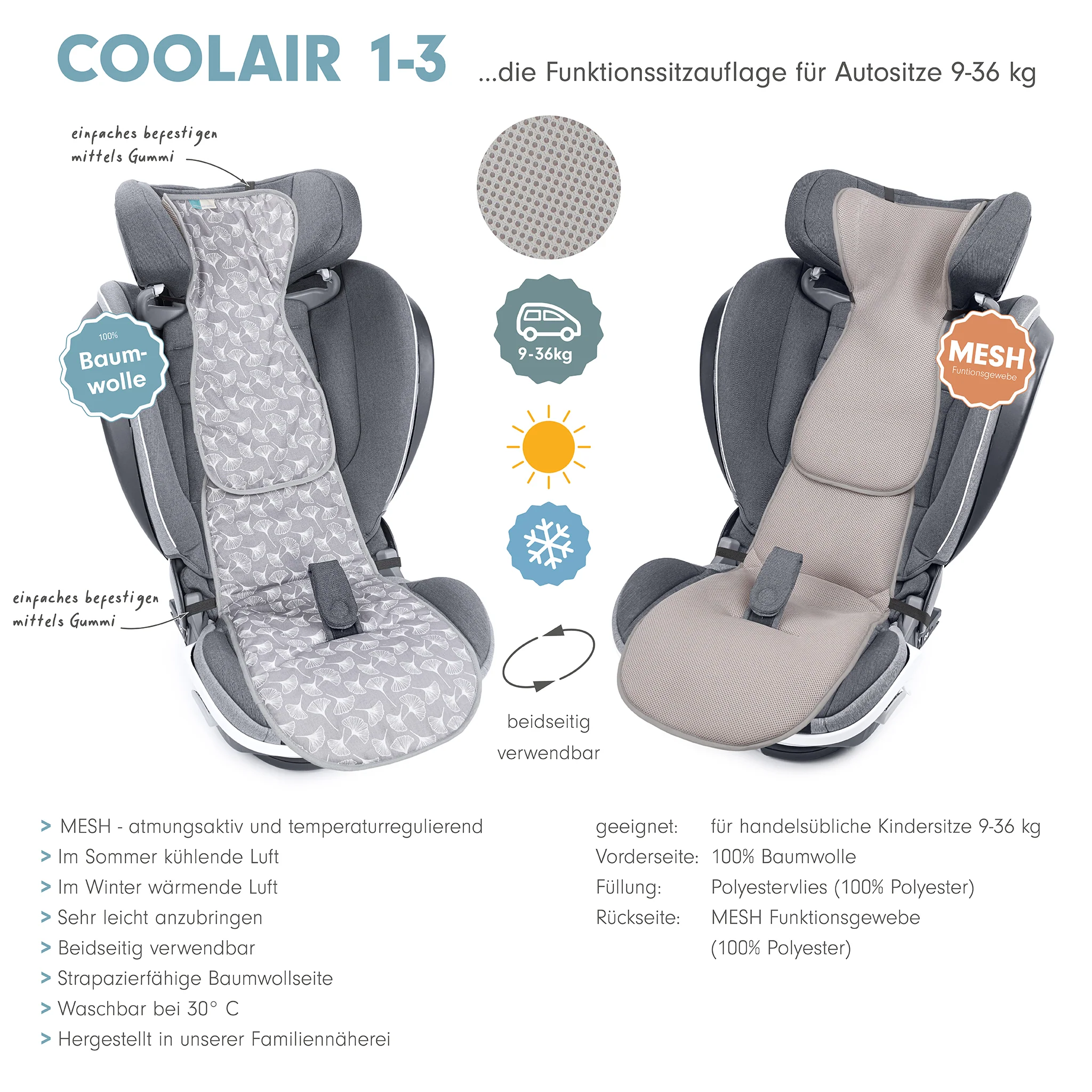 COOLAIR 1-3 die klassische Autositzauflage