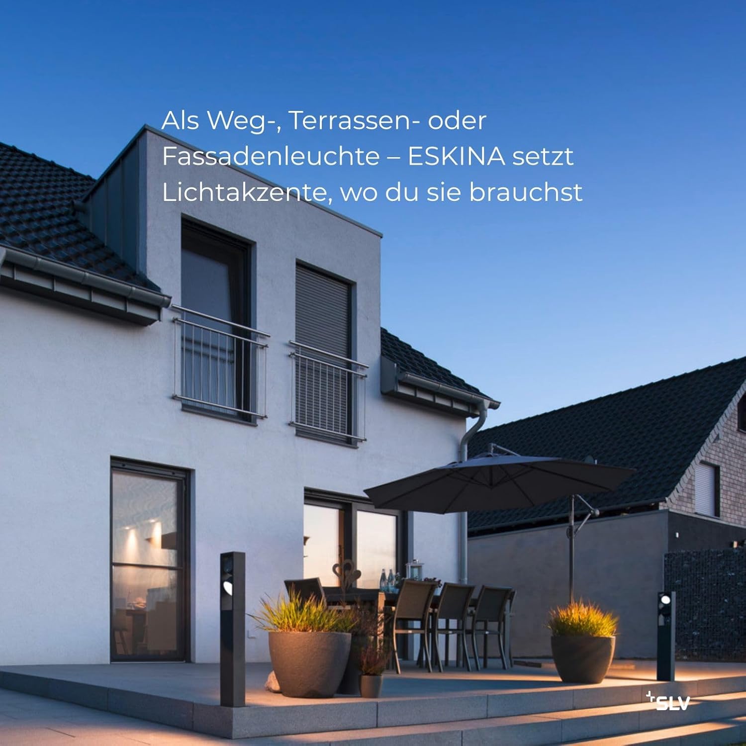 SLV ESKINA FRAME 75 | Stehleuchte, LED Außen-Beleuchtung für Wege, Eingänge, Outdoor Garten-Lampe, Außenleuchte | CCT switch 3000/4000K, IP65, 2400lm, 2x LED Inside, anthrazit