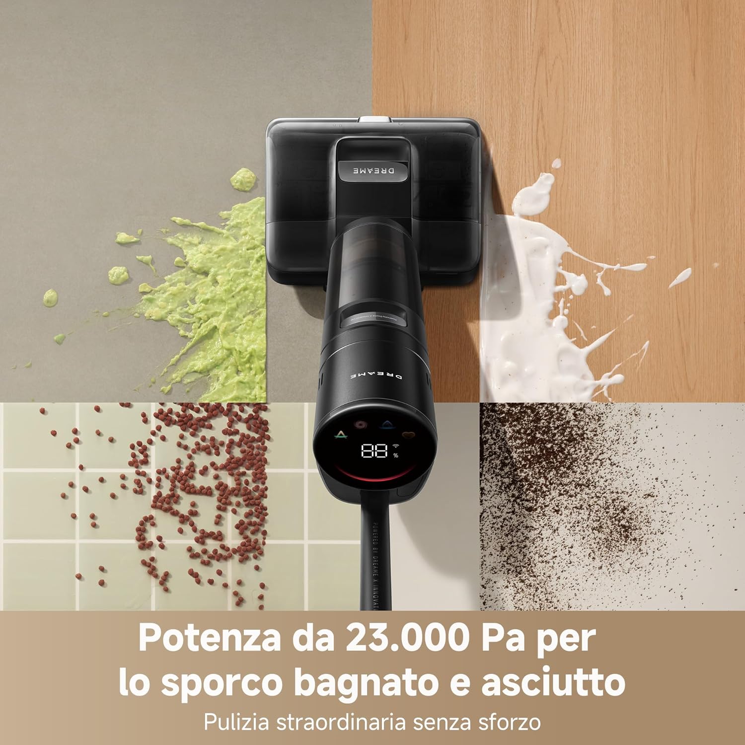 DREAME H15 Pro FoamWash Aspirapolvere Lavapavimenti, Pulizia Mirata, Dosaggio Intelligente Detergente, Braccio Robotico IA 2.0, TangleCut 2.0, Lavaggio Spazzola 100 °C, Asciugatura Intelligente