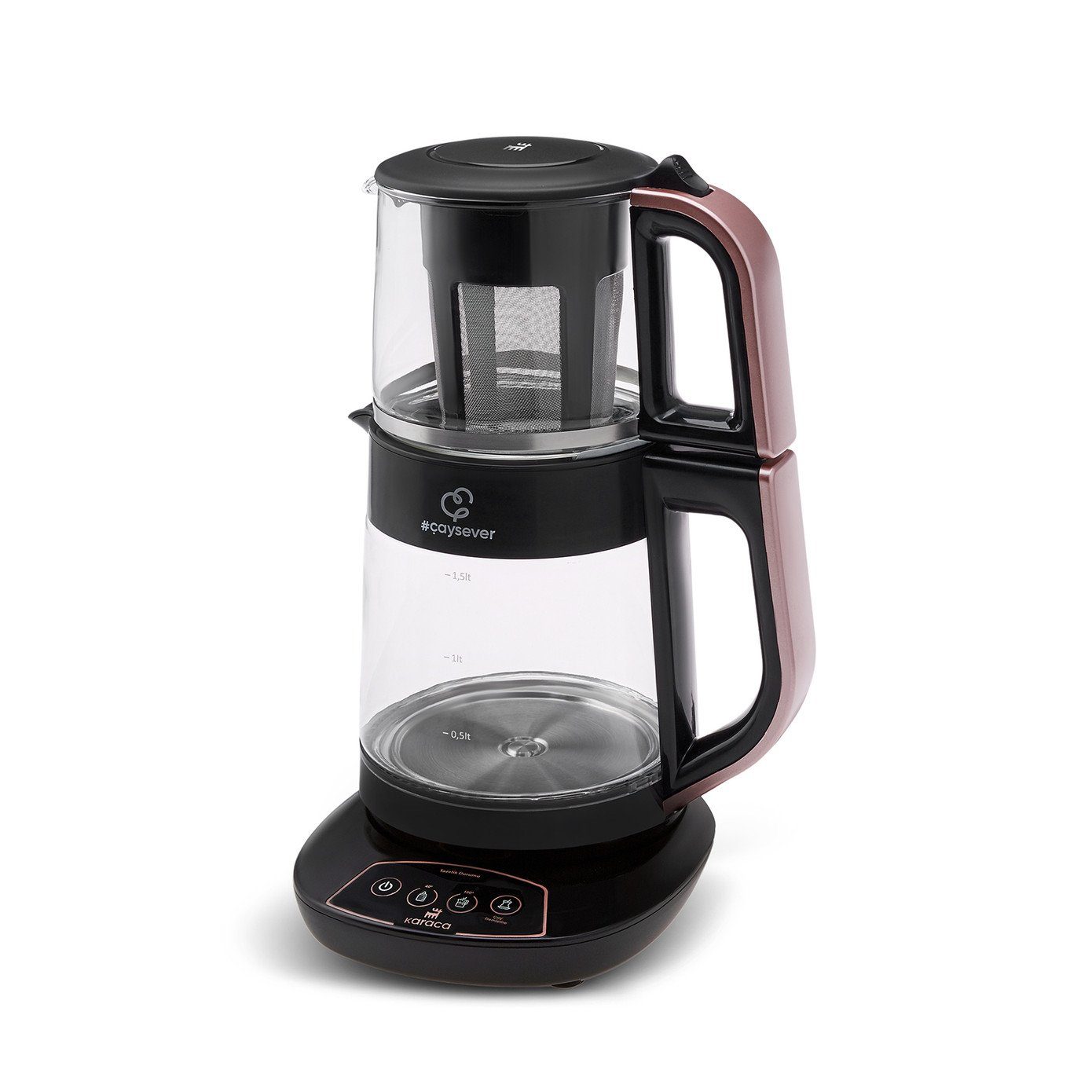 Wasserkocher Karaca Çaysever 3-in-1 Sprechender Teekocher + Wasserkocher, Rosegold