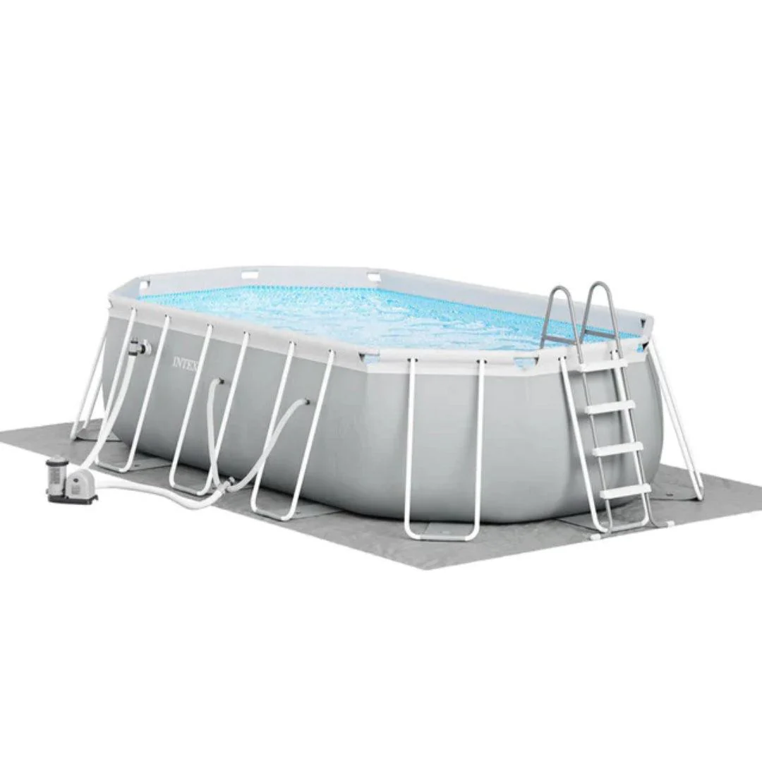 2025 Intex Prism Frame™ Set di piscina ovale da montare, 16,6 x 9 piedi x 48 pollici