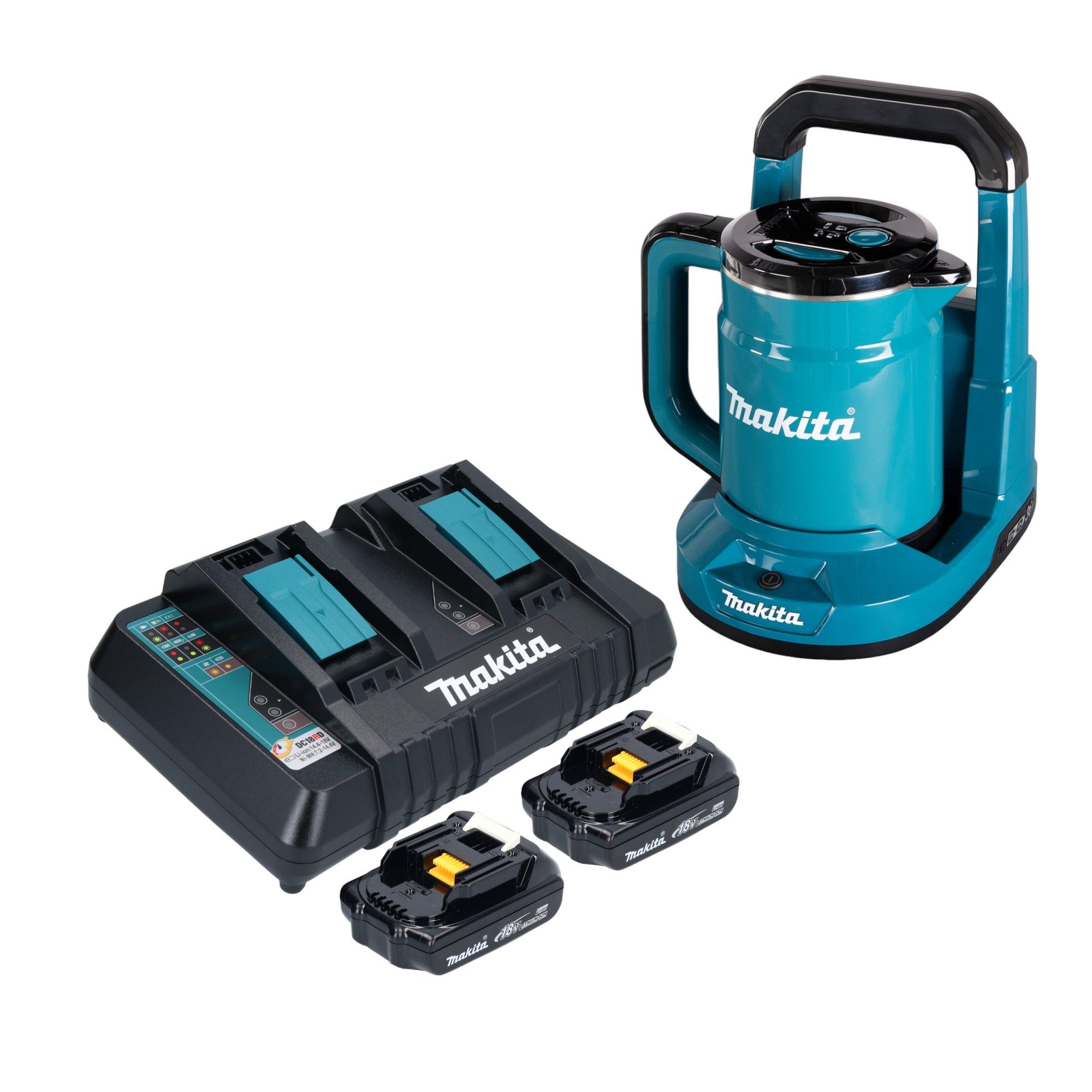 Wasserkocher DKT 360 PY2 36 V (2x 18 V) 0,8 L + 2x Akku 1,5 Ah + Doppelladegerät