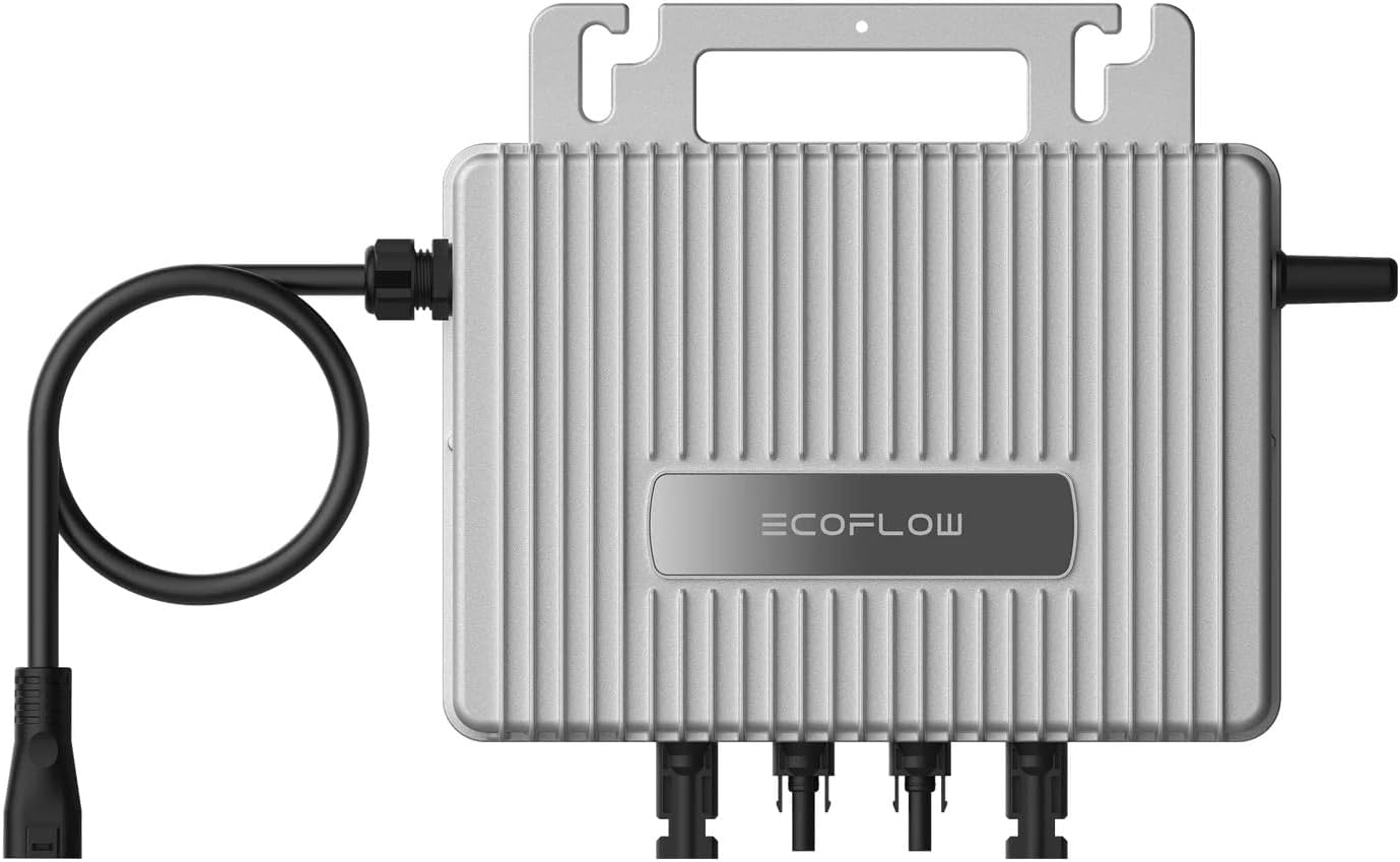EcoFlow Stream Mikro-Wechselrichter 800W 0% VAT, Intelligenter Solarwechselrichter WLAN für Balkonkraftwerk, PV-Wechselrichter für 2 Solarpanele, 2 MPPT, App, inkl. AC & DC Kabel