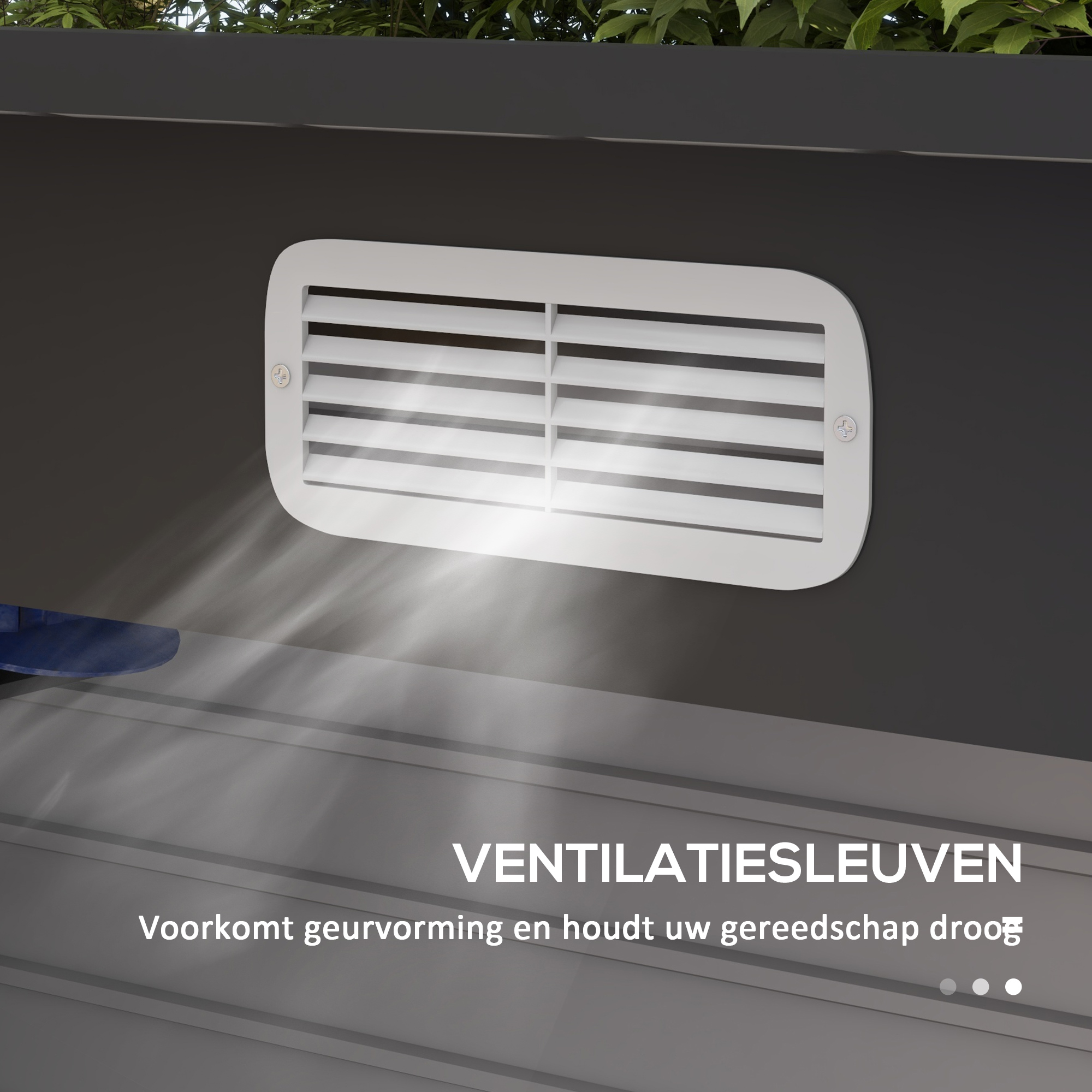 Outsunny Stalen tuinschuurtje, Ger?teschuppen, Dubbele Deuren, 249B x 121D x 166/183H cm, Grijs