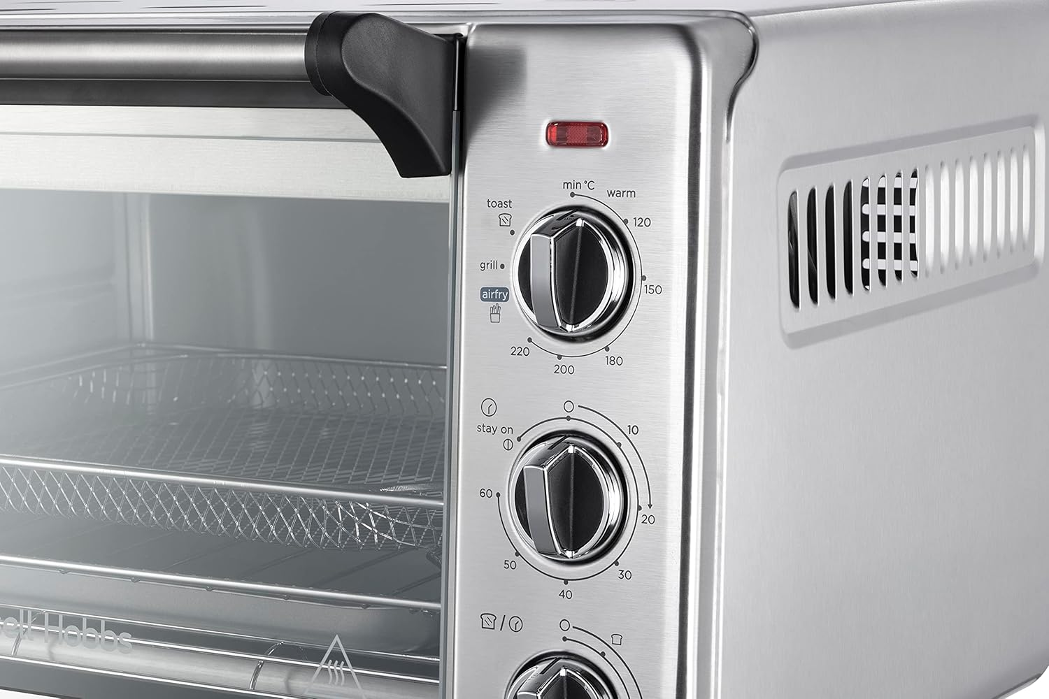 Russell Hobbs Backofen Airfryer [5-in-1: Heiluftfritteuse, Minibackofen, Grill, Toaster, Warmhaltefunktion] Express (20l, Pizza  30cm, inkl. Frittierkorb, Backblech&Grillrost) Umluft- Ofen 26680-56