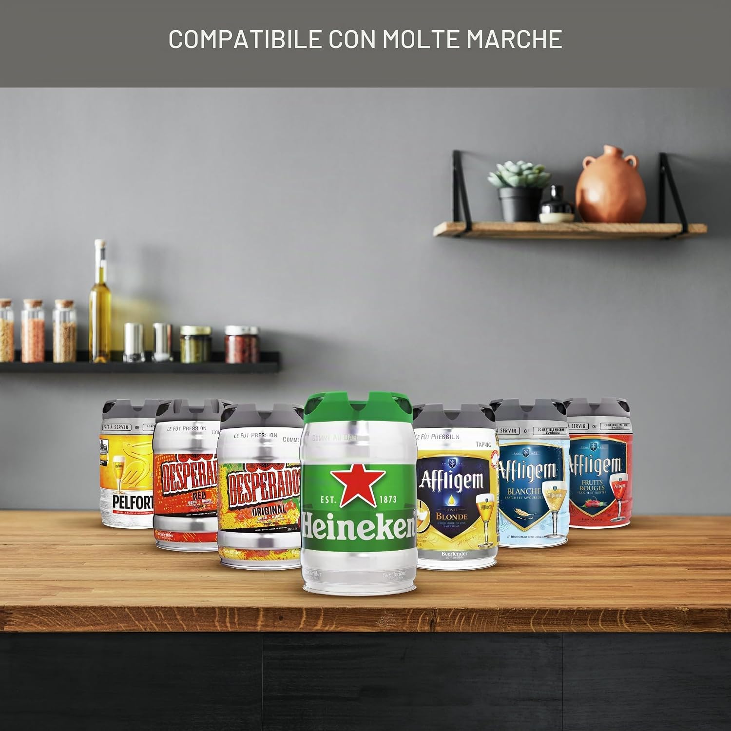 Krups Beertender - Macchina per birra a pressione, fusti da 5 l, marca Heineken, indicatore luminoso, temperatura e schiuma perfette, birra fresca, facile installazione, compatta nera VB450E10