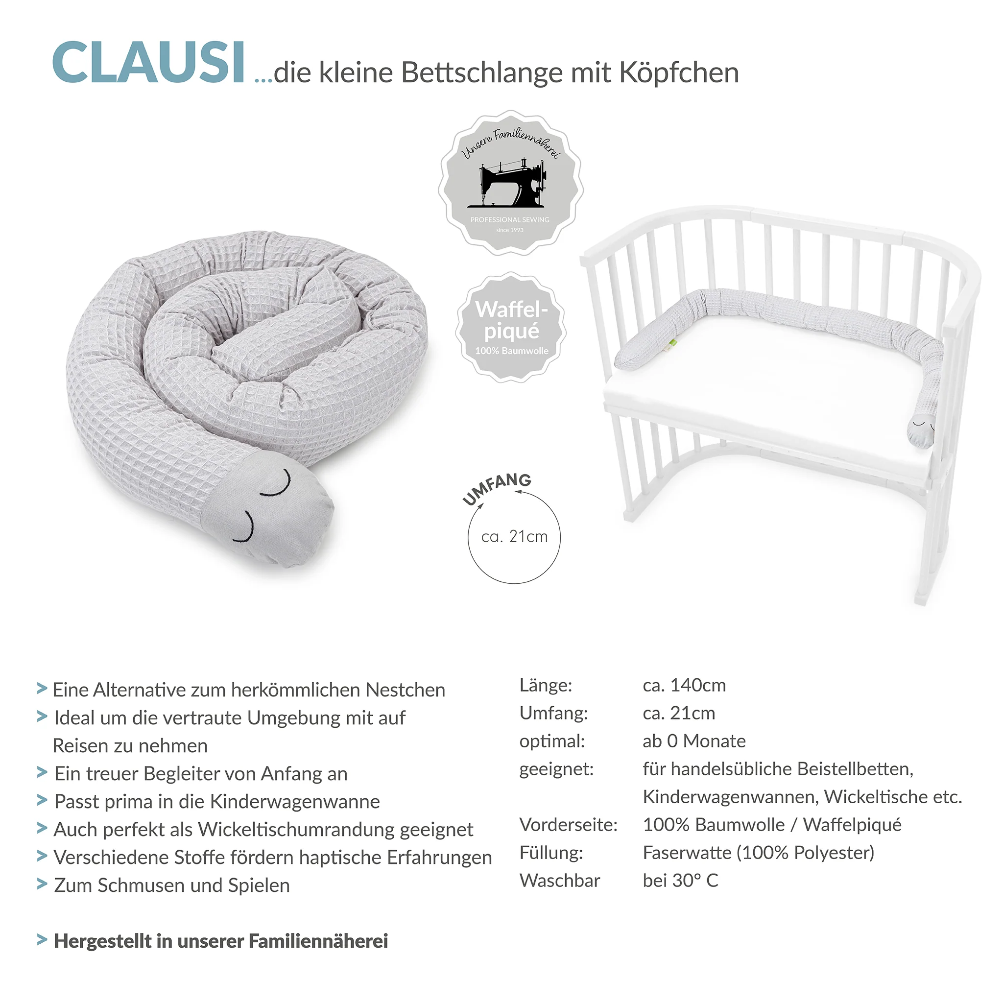 CLAUSI kleine Bettschlange