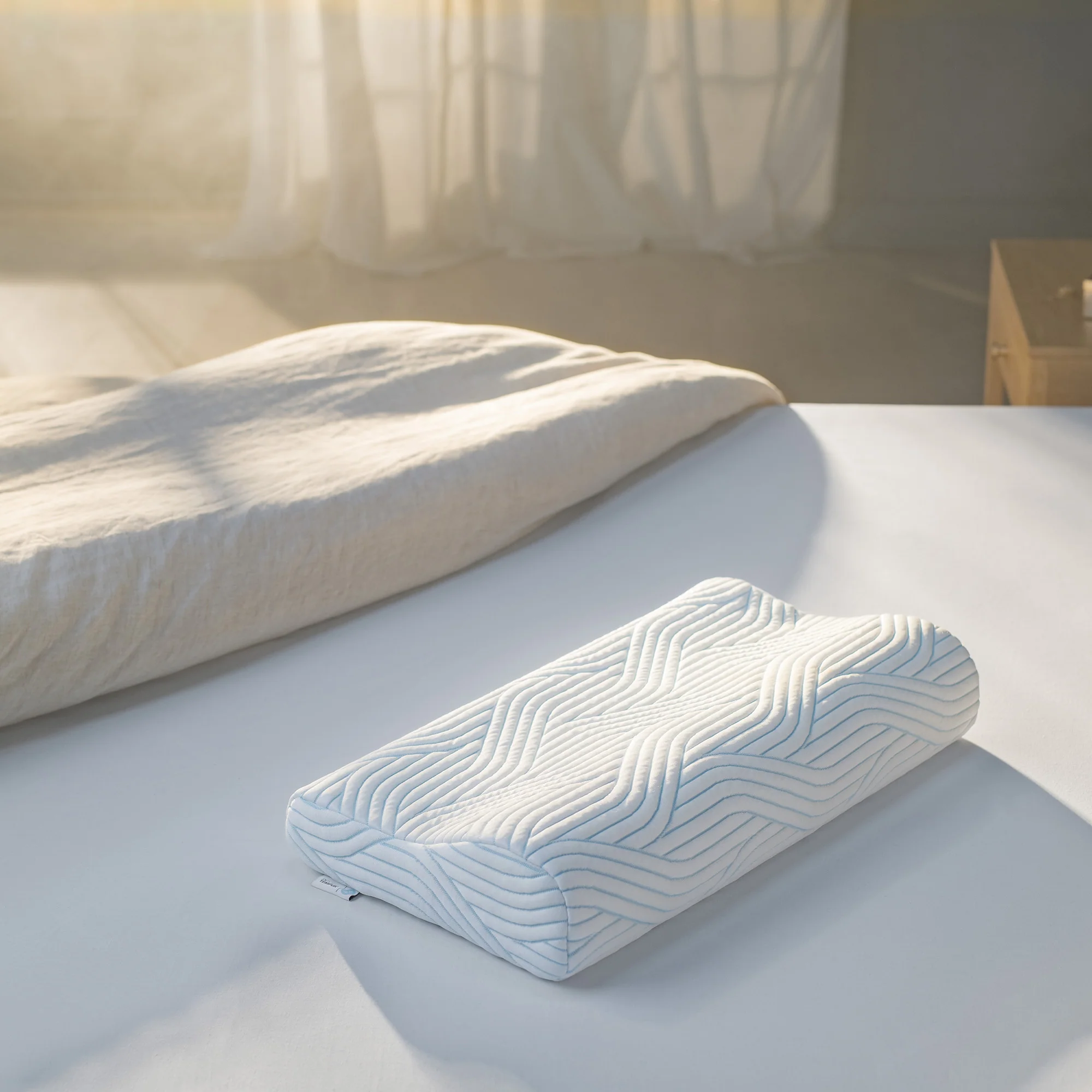 Cuscino TEMPUR Shape Queen – Ergonomico per collo e spalle – Per chi dorme sulla schiena e sul fianco – 61 x 31 cm – Federa SmartCool lavabile