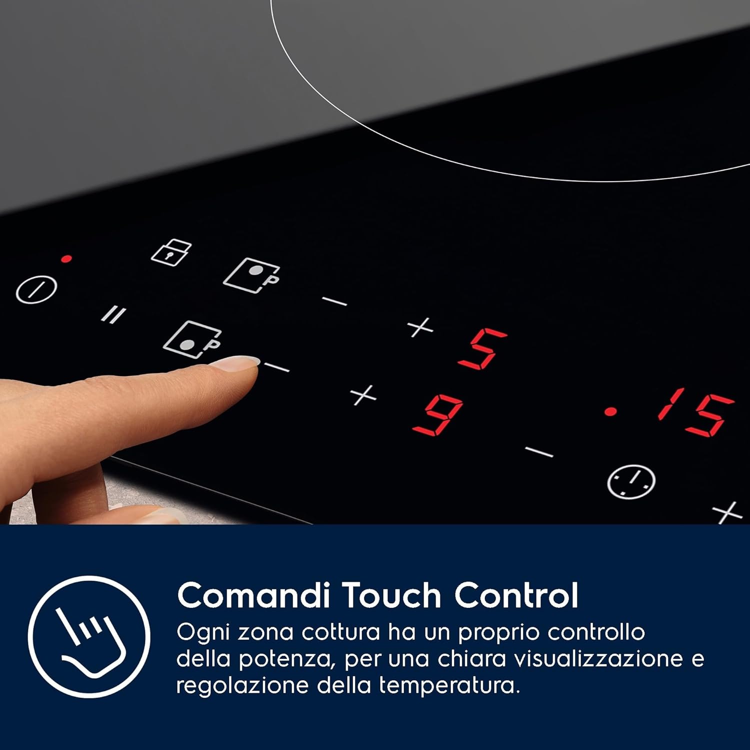 Electrolux Serie 600 Piano Cottura a Induzione 4 Fuochi da Incasso, LIL83443 Bridge 80 cm, Tecnologia Hob2Hood® e Zone Cottura Flessibili, 780x520 mm, Nero