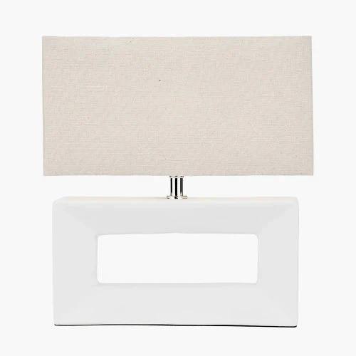 White Ceramic Rectangular Table Lamp