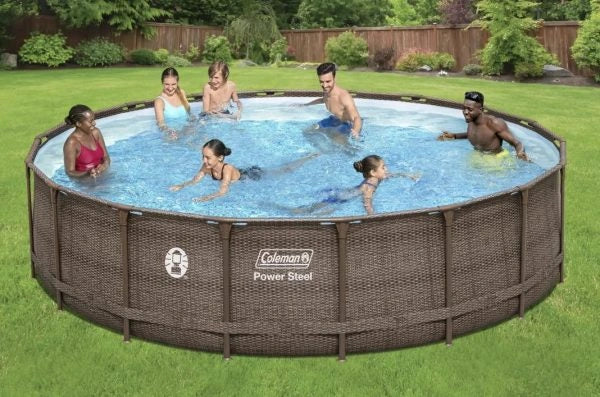 Coleman 18 x 48 Power Steel Frame Above Ground Swimming Pool Set
