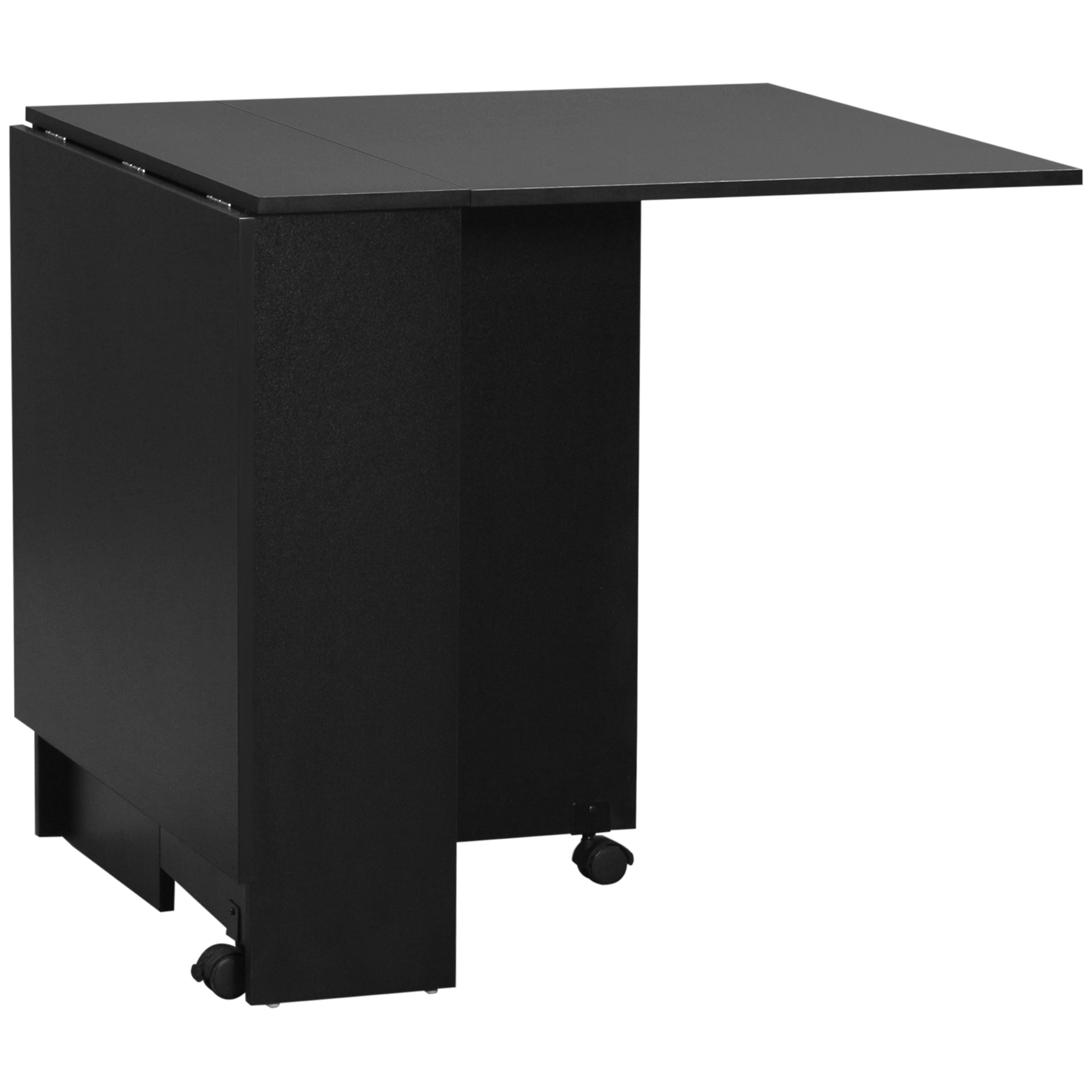 HOMCOM Klappbarer Küchentisch Esszimmermöbel auf Rollen 75 x 140 x 74 cm Schwarz