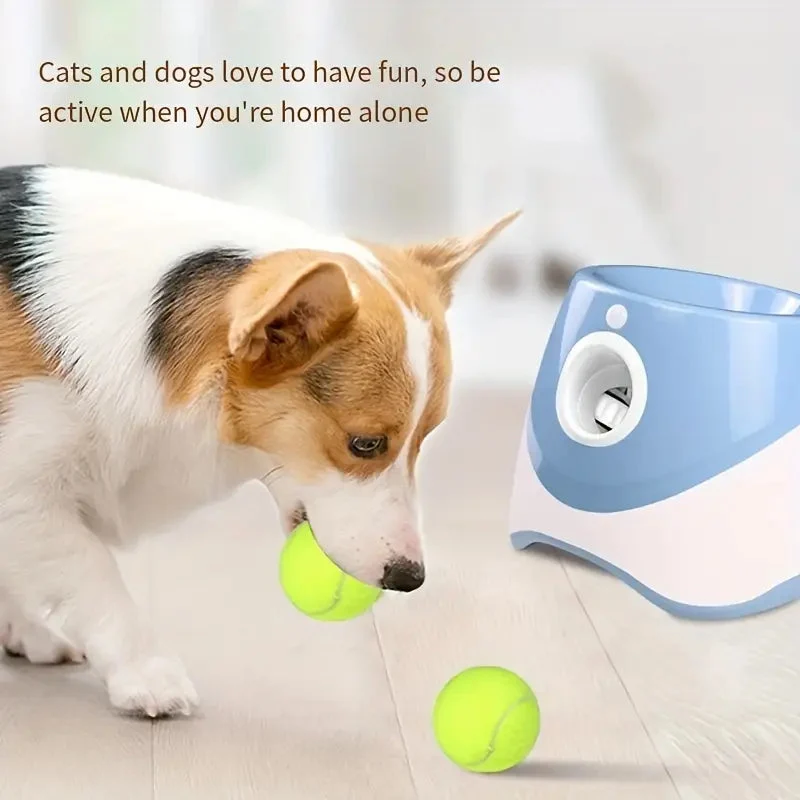 Automatic Ball Launcher for Dogs �C 3 Distance Settings & 6 Balls Included