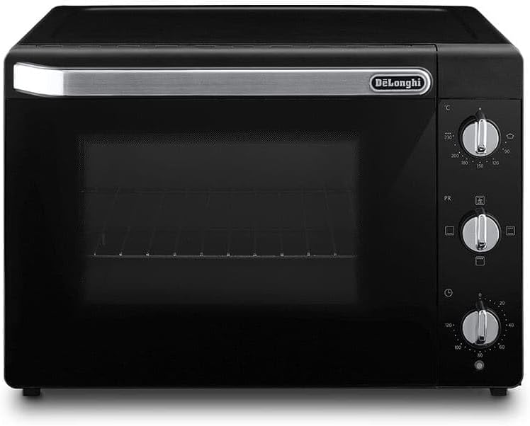 De'Longhi Forno Elettrico, 5 livelli di Cottura, Temperatura 80-230°C, Timer, Capacità 40L, Include Teglia, Griglia e Pinza EO40112.BK, Potenza 2000W, Nero