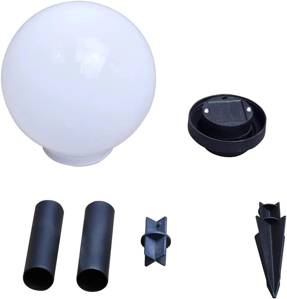 vidaXL 2x Wegeleuchte LED Kugel Solarkugel Gartenlampe Kugelleuchte Außenlampe Solarlampe Solarleuchte Außenleuchte Gartenleuchte 50cm mit Erdspieß